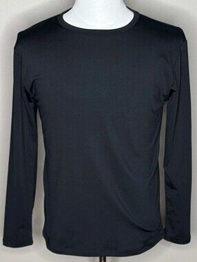 Thermajohn Men's Long-Sleeve Crew Neck Shirt-Base Layer- Black, Large Unisex
